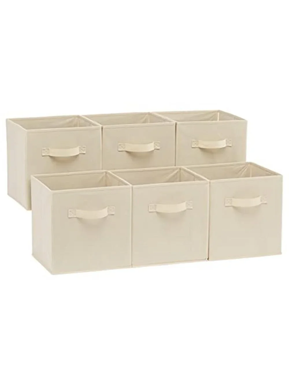6 Pack Sturdy Collapsible Fabric Storage Cubes Organizer with Handles
